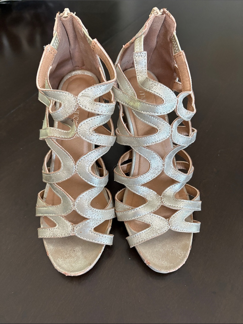 Maurices Metallic Cutout Strappy Heeled Sandals - Gold